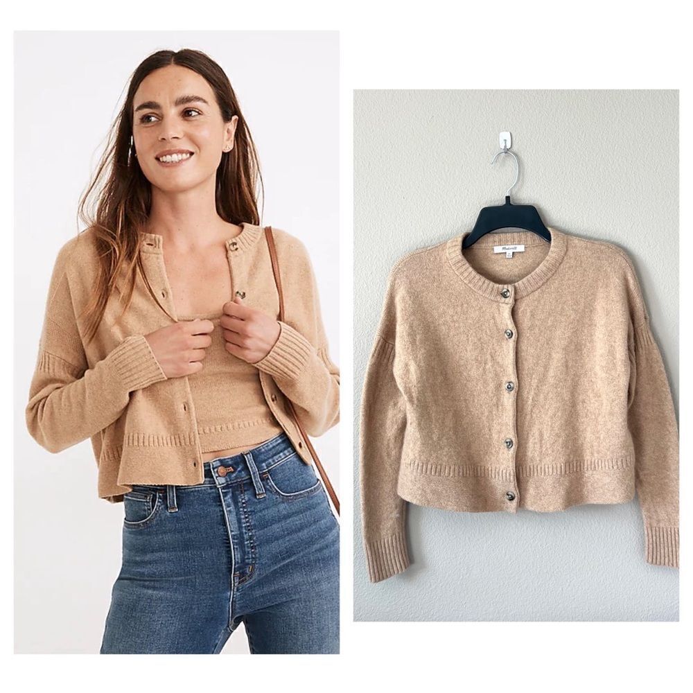Madewell Clemence Wool Blend Cropped Cardigan